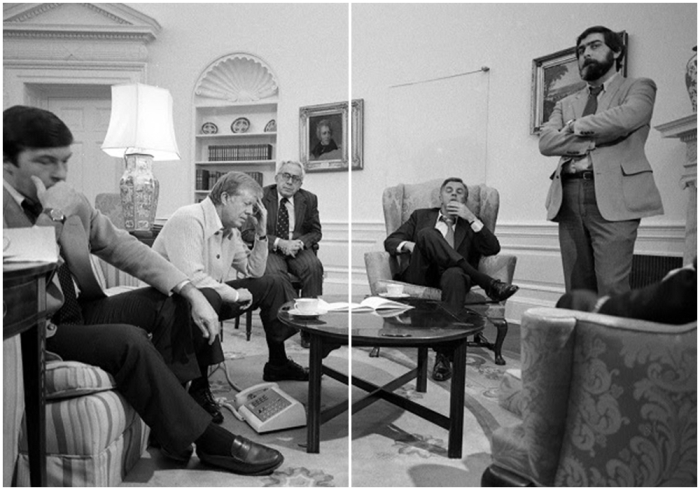 Президент Картер со своими сотрудниками пытается найти решение кризиса, Овальный кабинет.