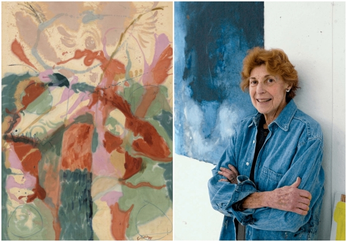 Слева направо: Лестница Иакова, Хелен Франкенталер, 1957 год. \ Элен Франкенталер — американская художница-абстракционистка еврейского происхождения.