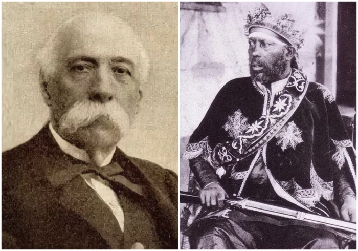 Слева направо: Премьер-министр Италии Франческо Криспи и император Эфиопии Менелик II, 1889 год.