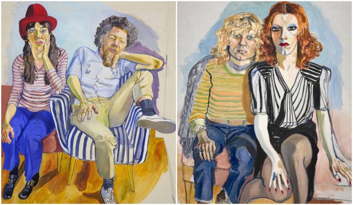 Слева направо: проникновенные работы Элис Нил. \ Джеки Кёртис и Рита Редд, Элис Нил, 1970 год.