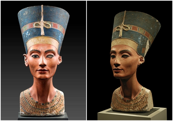 Бюст Нефертити, найденный в мастерской царского скульптора Тутмоса, 1351-1334 гг. до н. э.