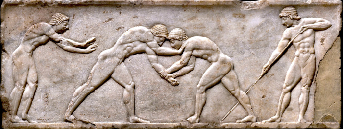 Часть надгробного памятника, воздвигнутого спортсмену на кладбище Керамейкос в Афинах, около 510-500 годов до н.э. \ Фото: kunstundfilm.de.