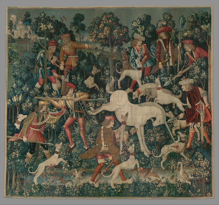 Единорог защищается (из серии Охота на единорога), 1495–1505 годы. \ Фото: hu.m.wikipedia.org.