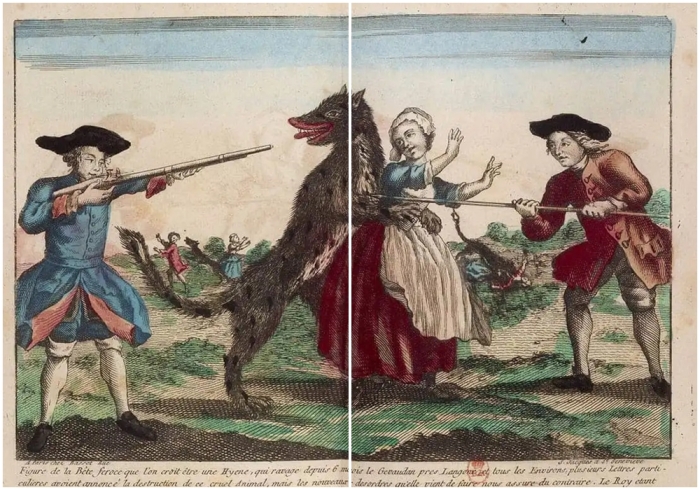 Свирепый зверь, терроризирующий Жеводан, 1765 год.