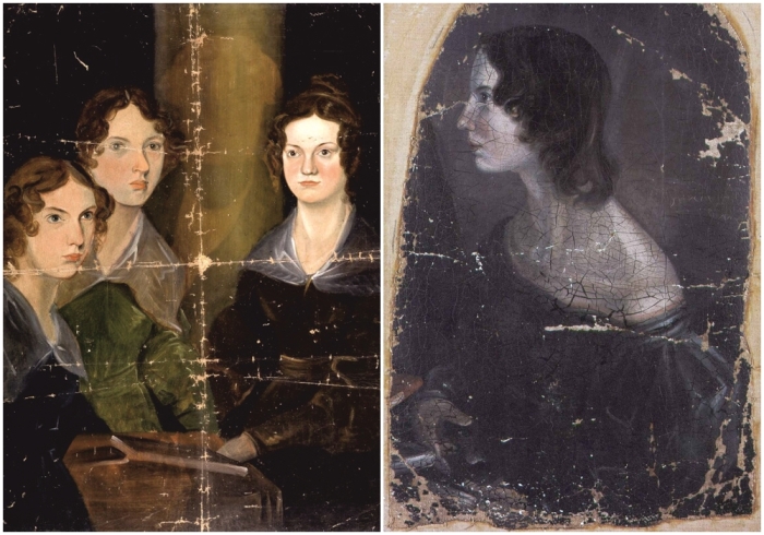 Слева направо: Сёстры Бронте, работа Патрика Бренуэлла Бронте, около 1835 года. \ Эмили Бронте, работа Патрика Бренуэлла Бронте, около 1833 года
