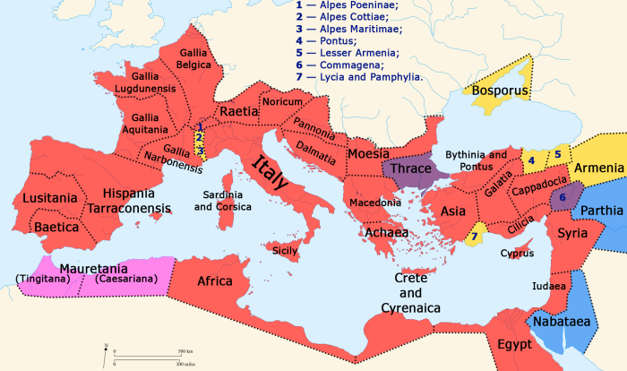 Изменения в территории Римской империи, произошедшие в правление Калигулы. \ Фото: i.pinimg.com.
