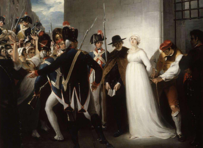 Марию Антуанетту ведут на казнь, 16 октября 1793 года, Уильям Гамильтон, 1794 год. \ Фото: s.rfi.fr.
