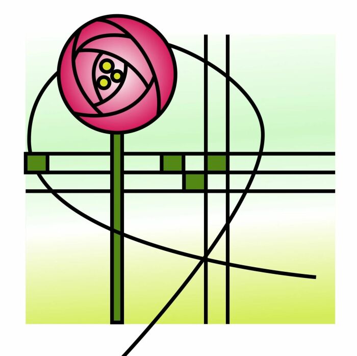 Культовая роза Чарльза Ренни Макинтоша. \ Фото: i.etsystatic.com.