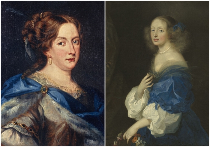 Слева направо: Королева Кристина, портрет Якоба Фердинанда Воэта. \ Эбба Спарре вышла замуж в 1652 году за брата Магнуса Габриэля де ла Гарди, картина Себастьяна Бурдона.