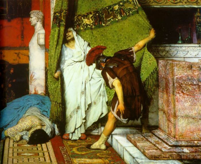 Грат провозглашает Клавдия императором. Фрагмент картины Лоуренса Альма-Тадемы. Холст, масло, ок. 1871 года. \ Фото: wikipedia.org.