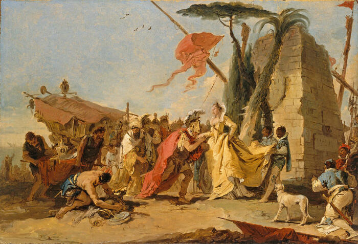 Встреча Антония и Клеопатры, Джованни Баттиста Тьеполо, ок. 1745-47 года. \ Фото: images.fineartamerica.com.