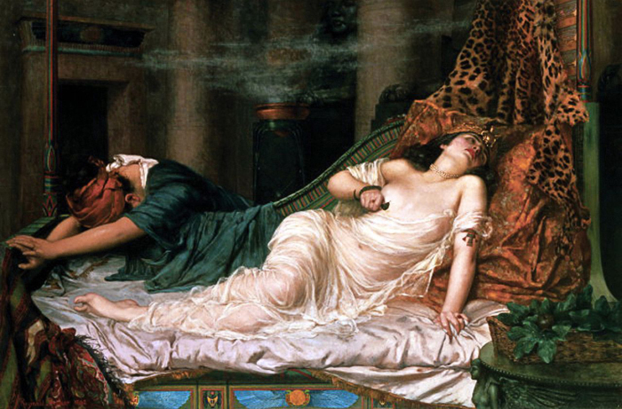 Смерть Клеопатры, картина Реджинальда Артура, 1892 год. \ Фото: wikipedia.org.