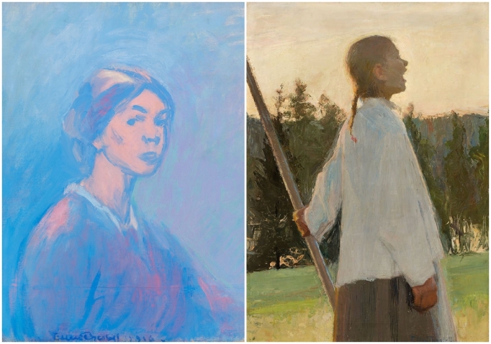 Слева направо: Автопортрет Эллен Теслефф, 1916 год. \ Эхо, Эллен Теслефф, 1891 год.