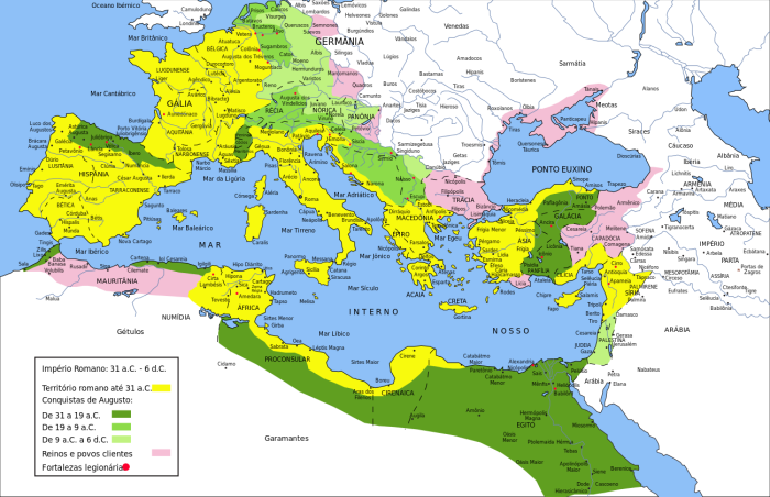 Расширение Римской империи при Октавиане Августе. \ Фото: wordpress.com.