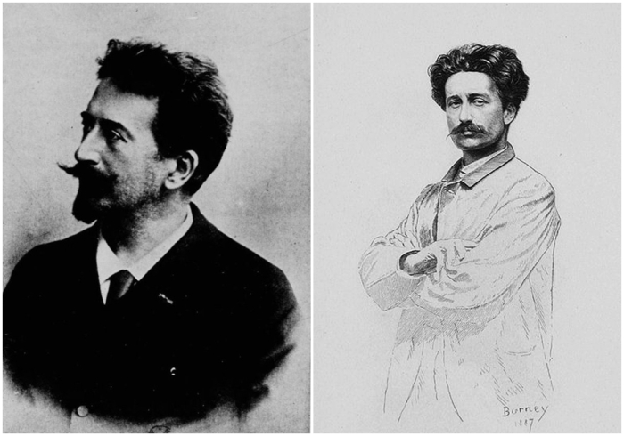 Слева направо: Портрет Фелисьена Ропса (около 1898 года). \ Фелисьен Ропс — бельгийский художник-символист.