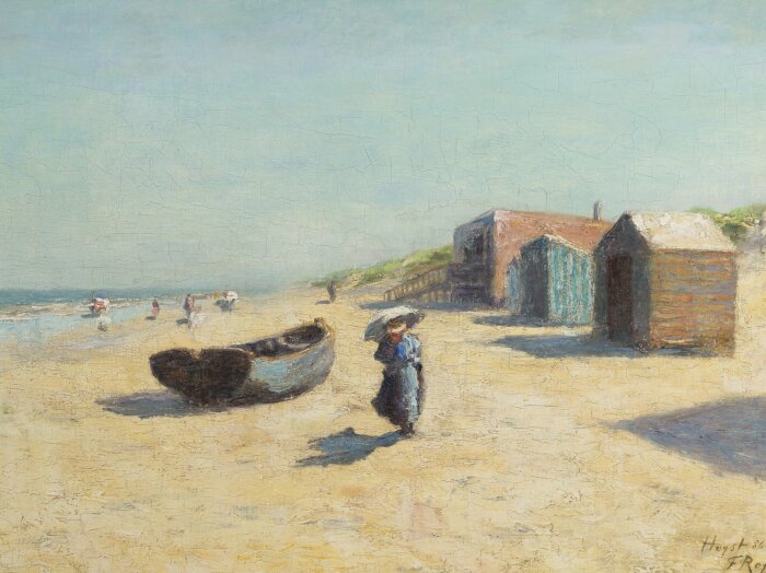 Пляж в ограблении, Фелисьен Ропс, 1886 год. \ Фото: museerops.be.