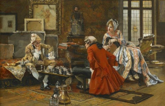 Игра в шахматы. Автор: Francois Flameng.