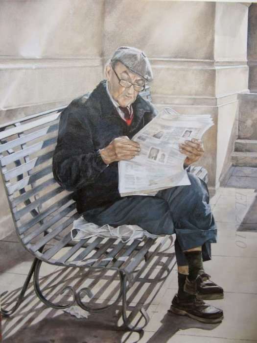 Мужчина с газетой. Автор: Gael Patin.