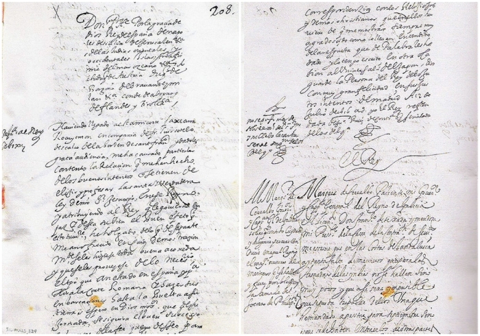 Фрагменты письма короля Испании Датэ Масамуне, 1616 год.