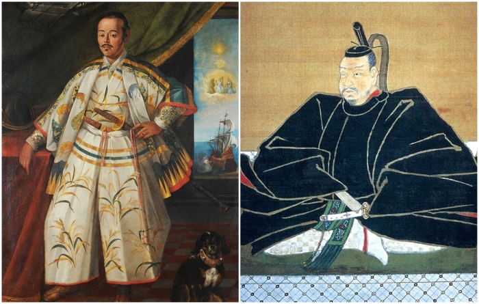Слева направо: Хасэкура Рокуэмон Цунэнага — самурай, первый японец, побывавший в Европе с дипломатической миссией. \ Портрет Датэ Масамунэ — японский самурай, живший в конце периода Адзути-Момояма и начале периода Эдо, XVIII век.
