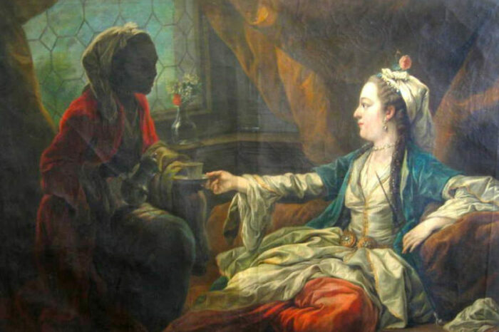 Мадам Помпадур в образе султанши, Шарль Андре ван Лоо, 1747 год. \ Фото: schloesserblog.bayern.de.