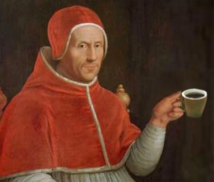 Папа Римский Климент VIII одобрил кофе для христиан. \ Фото: bing.com.