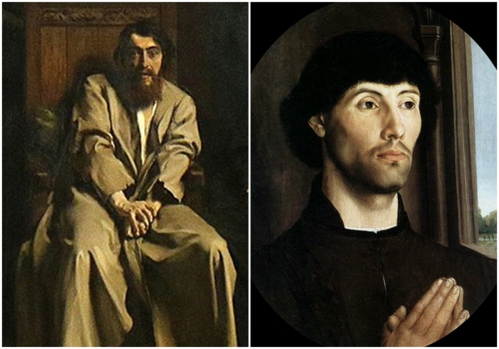 Слева направо: Портрет Хуго ван дер Гус. \ Портрет мужчины, Хуго ван дер Гус, около 1475 года.