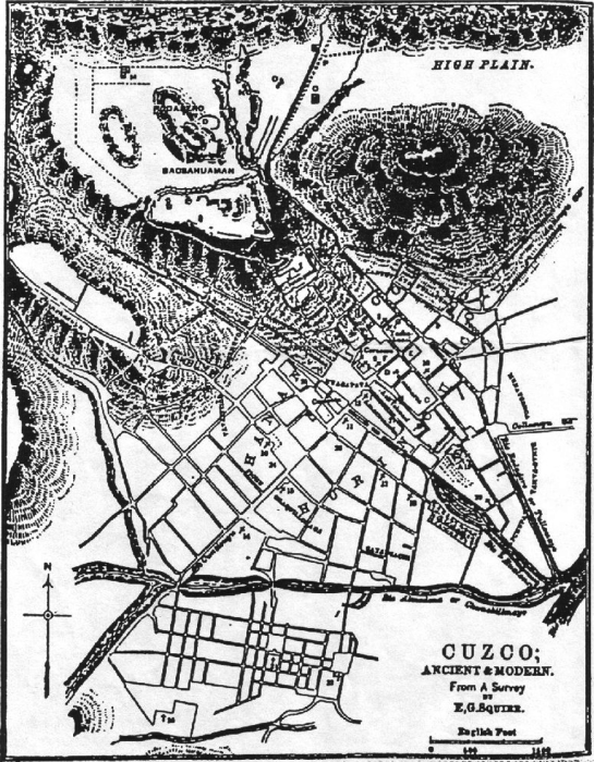 Карта Куско, Эфраим Джордж Сквайер, около 1860 год. \ Фото: link.springer.com.