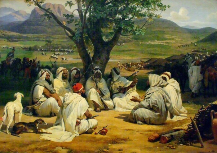 Арабские вожди на совете, Эмиль Жан Орас Верне , 1834 год. \ Фото: blogspot.com.