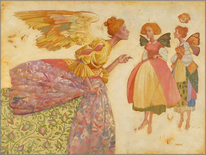 Ангел с двумя феями. Автор: Джеймс С.Кристенсен.