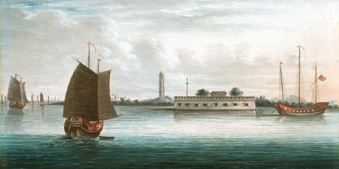 Форт на реке Кантон, около 1840 года. \ Фото: nam.ac.uk.