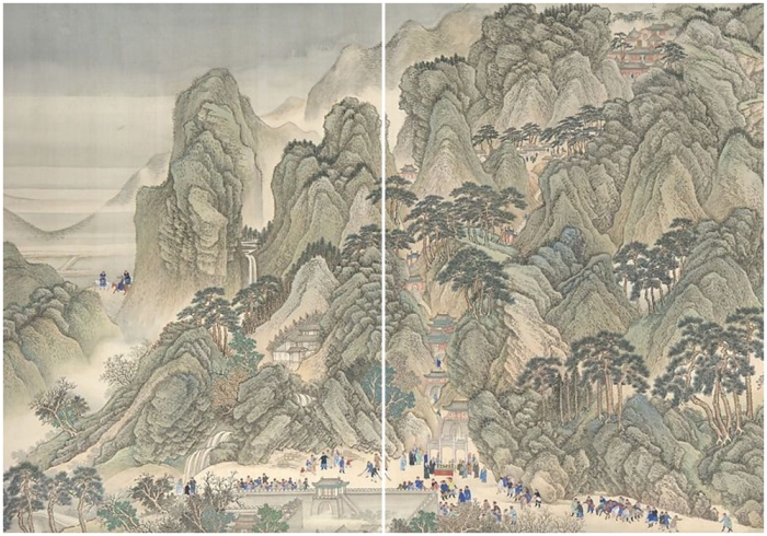 Третий свиток о южной инспекционной поездке императора Канси, автор Ван Хуэй, около 1698 год.