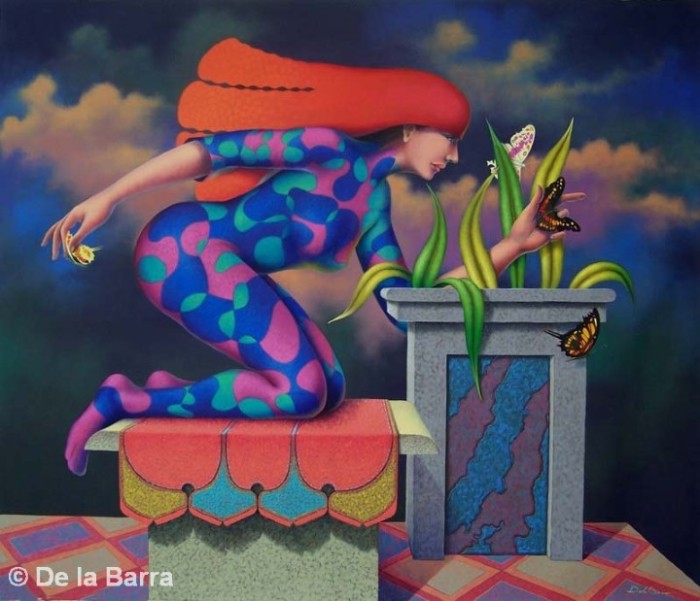 Бабочки. Автор: современный перуанский художник Хосе де ла Барра (Jose De la Barra). 