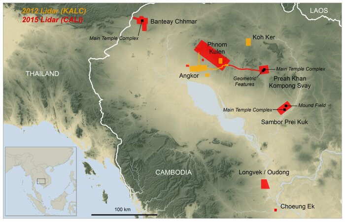 Лидарное сканирование в Камбодже выявило древние города, в том числе столицы Ангкор и Пном Кулен. \ Фото: ingenieur.de.