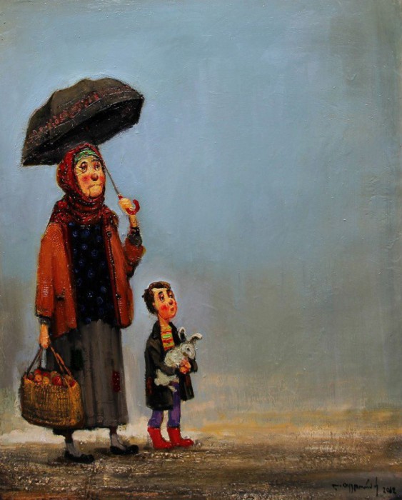 Бабушка и внук. Автор: Lado Tevdoradze.