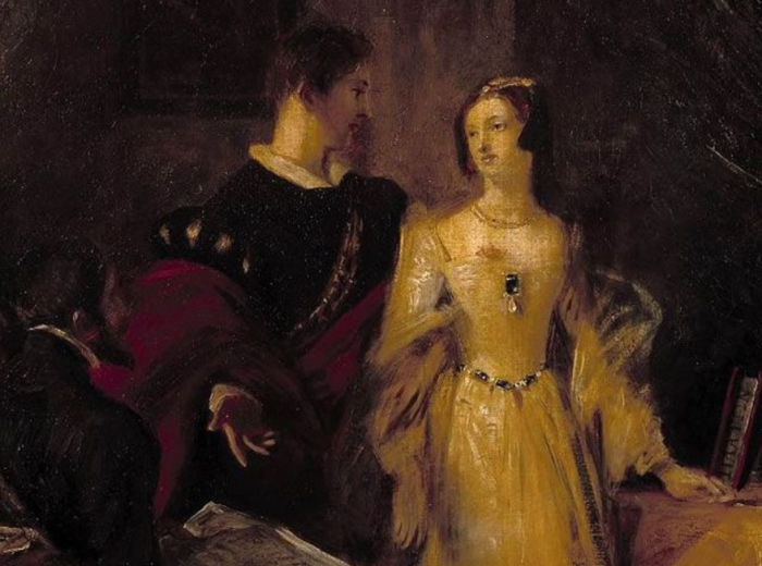 «Гилфорд Дадли склоняет Джейн принять корону», Чарльз Лесли, 1827 год. \ Фото: i.pinimg.com.