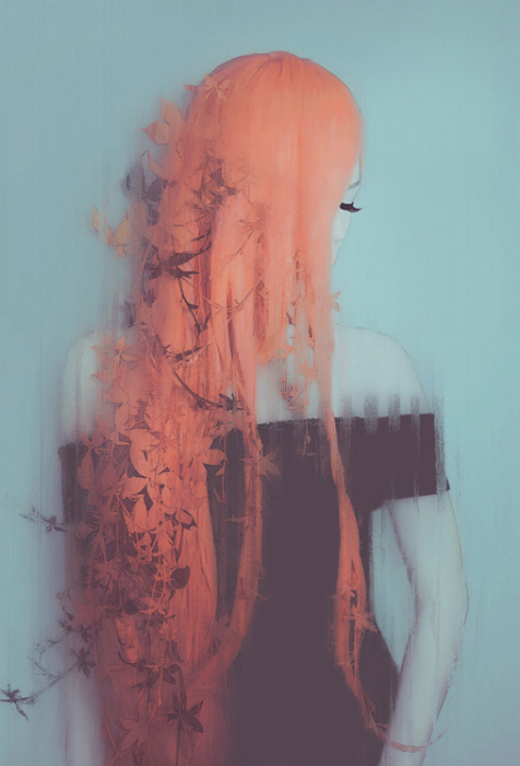 Девушка с красными волосами.  Автор работ: фото-иллюстратор Лесли Энн О'Делл (Leslie Ann O’Dell).