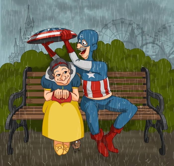 Белоснежка и Капитан Америка. Автор: Леся Гусева.