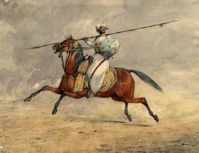Маратхский кавалерист лёгкой кавалерии, Генри Томас Олкен, 1828 год. \ Фото: google.com.