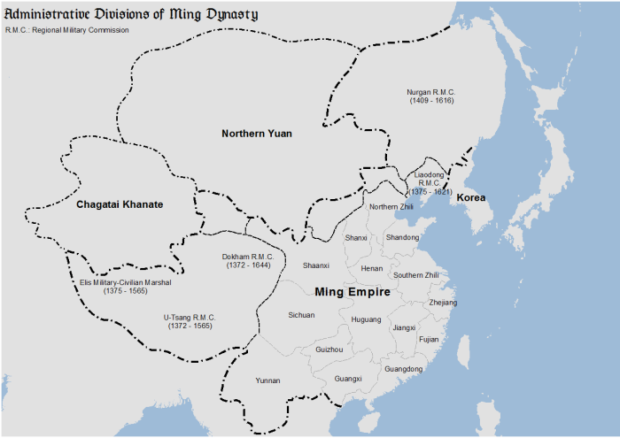 Империя Мин во времена правления императора Юнлэ (по состоянию на 1409 год). \ Фото: en.wikipedia.org.