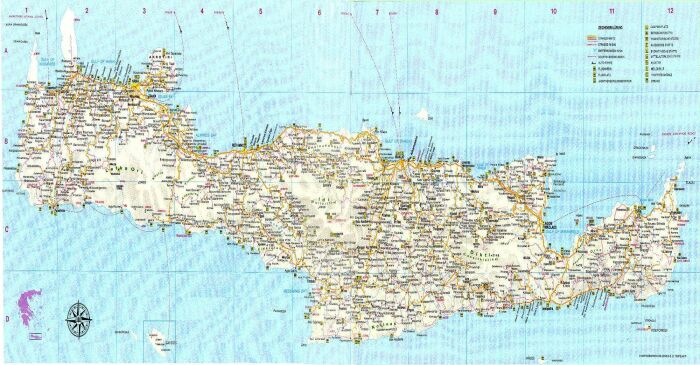 Карта острова Крит. \ Фото: orangesmile.com.
