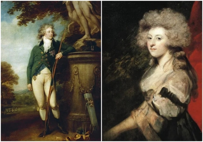 Слева направо: Георг, принц Уэльский. \ Мария Фицхерберт.