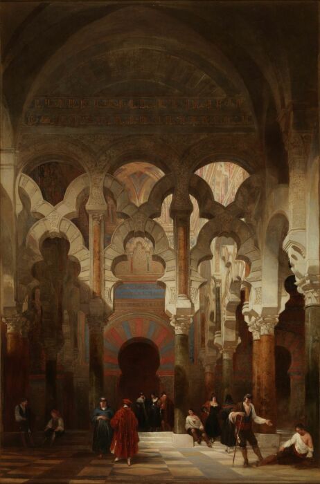 Интерьер мечети в Кордове, работа Дэвида Роберта, 1838 год. \ Фото: i.pinimg.com.