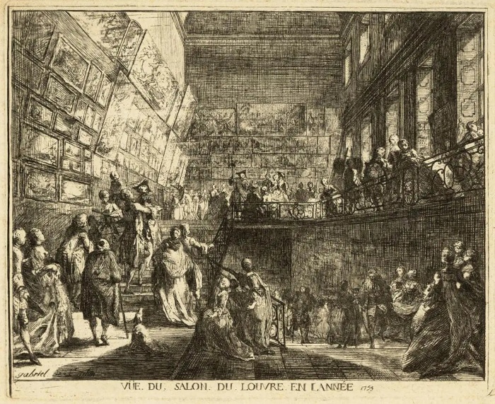 Вид на Луврский салон Габриэля де Сен-Обена, 1753 год. \ Фото: wikipedia.org.
