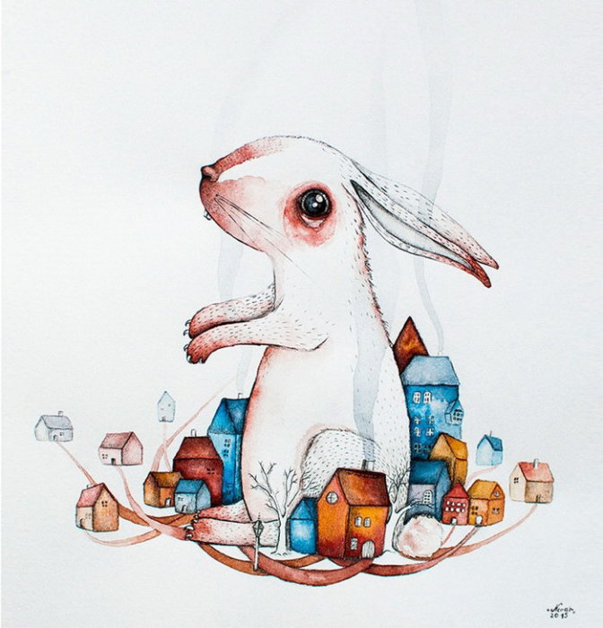 Белый кролик. Автор: Norvile Dovidonyte.