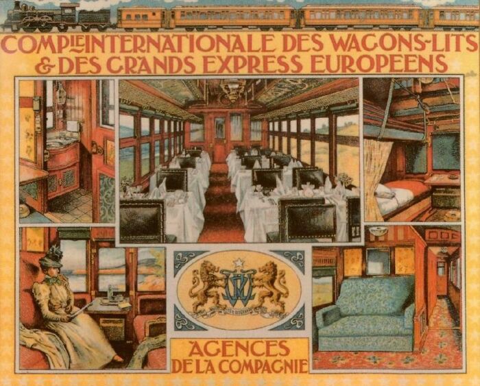 Убранство вагонов первого класса (из рекламного проспекта 1898 года). \ Фото: wikipedia.org.