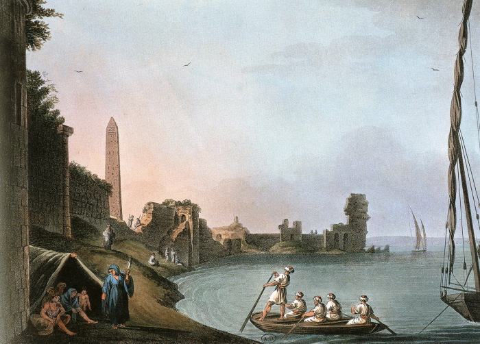 Руины морских стен Александрии в Египте. Луиджи Майер (Вторая половина 18 века).