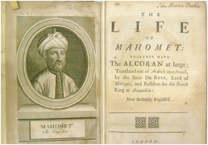 Первые страницы книги В. Мьюра Жизнь Мухаммеда, 1861 год.