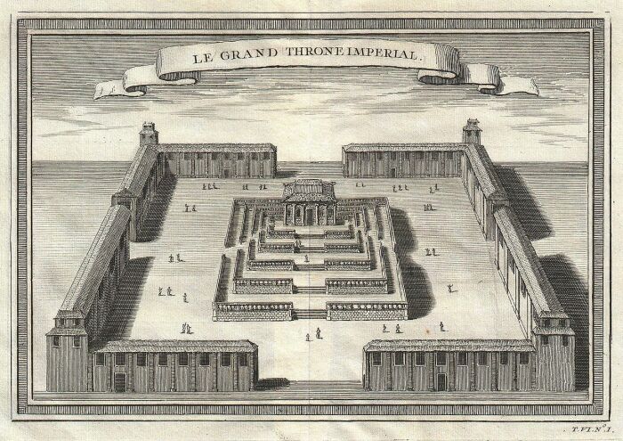 Вид на Большой Тронный Зал в Запретном городе, Жак-Никола Беллин, 1756 год. \ Фото: en.wikipedia.org.
