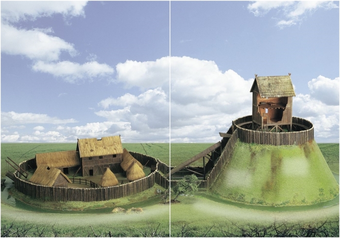 Модель небольшого замка Мотт и Бейли.